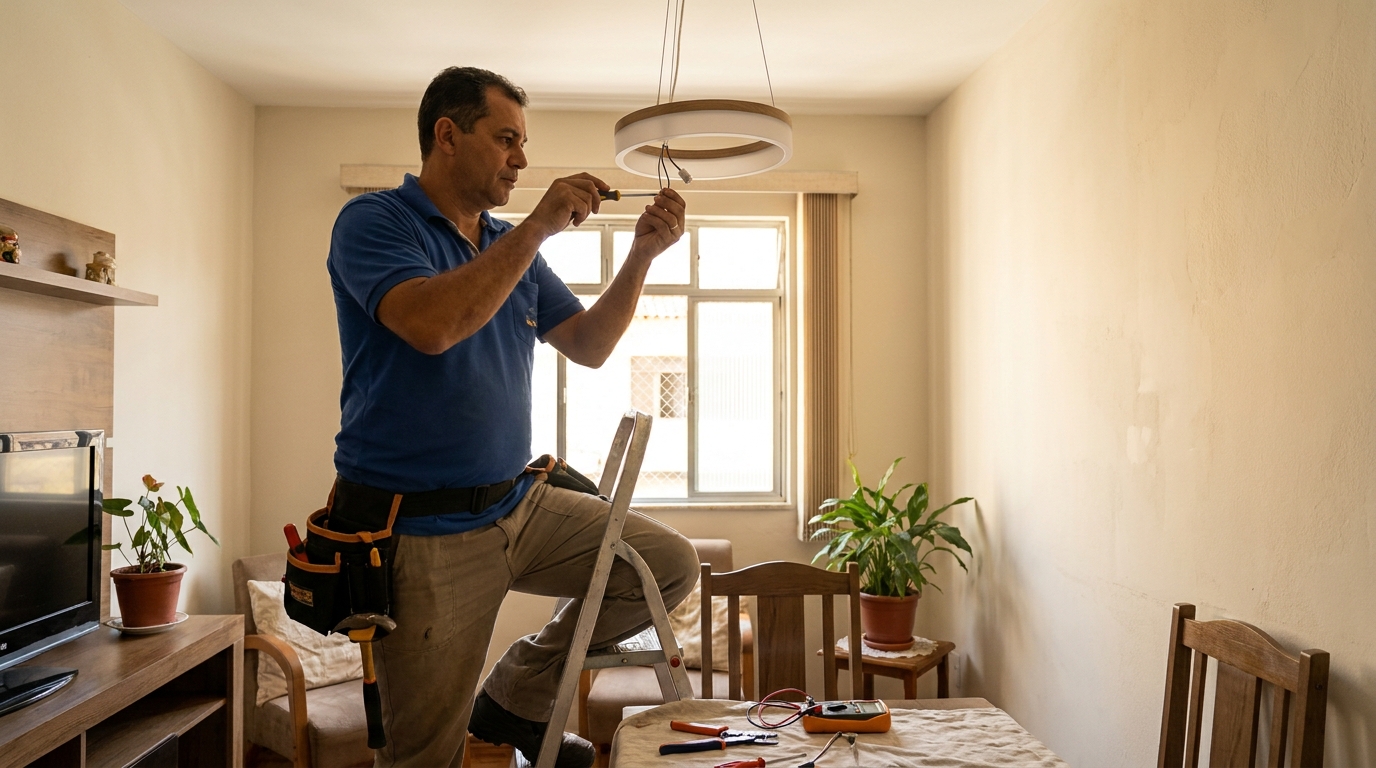 Instalação de luminárias profissional em Ipatinga‑MG